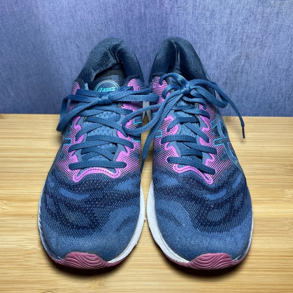 ASICS Gel-Nimbus 23 Women’s Running Shoes Sz 10.5 Navy Pink/Purple Sneakers NICE - Picture 9 of 12